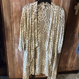 Cream Lace Open Cardigan